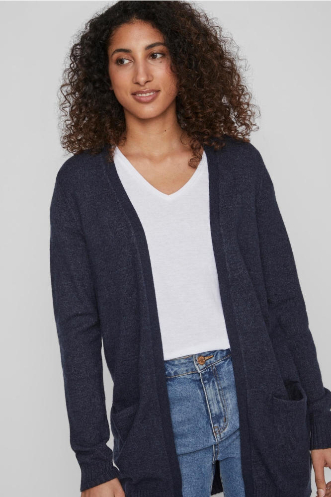 VIRIL L/S OPEN KNIT CARDIGAN-NOOS 14044041 Total Eclipse/MELANGE